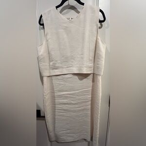 Ann Taylor Elegant Cream Midi Dress